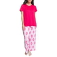 thumbnail image 1 of Muk Luks Women's and Women's Plus Cloud Knit Pajama Set with round neck tee and capri pants- 2 pc., 1 of 3