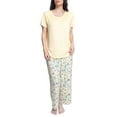 thumbnail image 1 of Muk Luks Women's and Women's Plus Cloud Knit Pajama Set with round neck tee and capri pants- 2 pc., 1 of 3