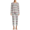 thumbnail image 1 of Muk Luks Women's and Women's Plus Long Sleeve Top and Pants Eye Mask, 2-Piece Pajama Set, 1 of 5