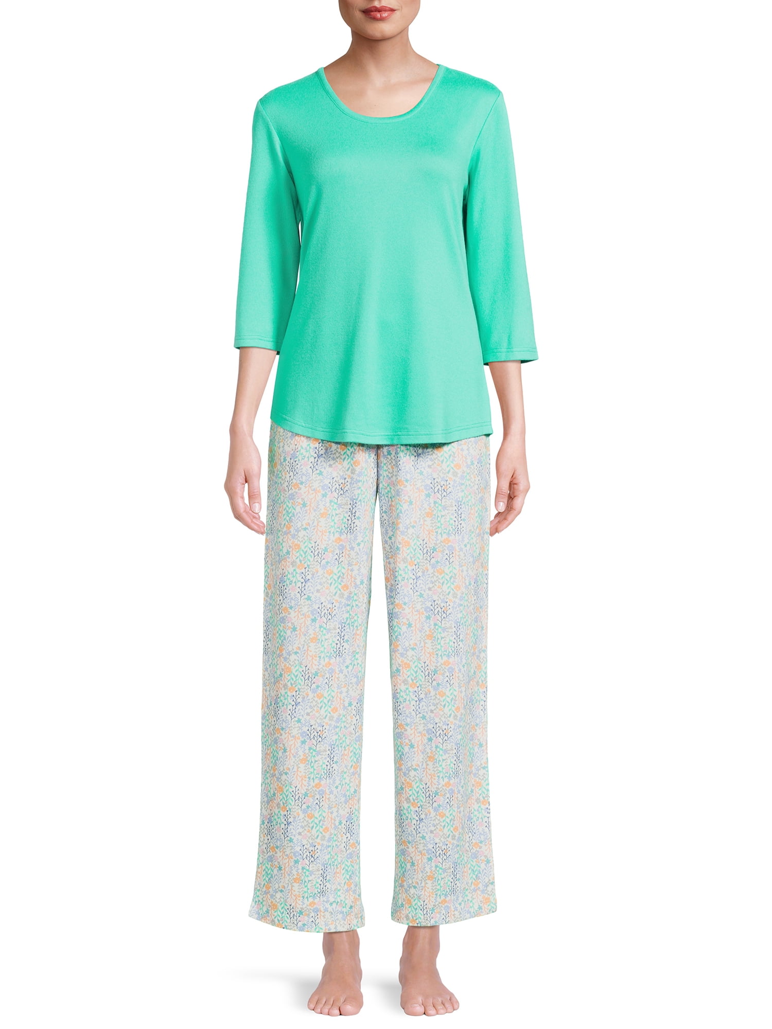 Muk Luks Women s and Women s Plus Size T Shirt and Printed Pants