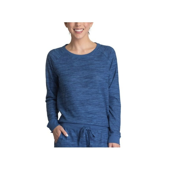 Muk Luks Womens Butter-Knit Hacci Pajama Top Only,1-Piece, Small, Blue