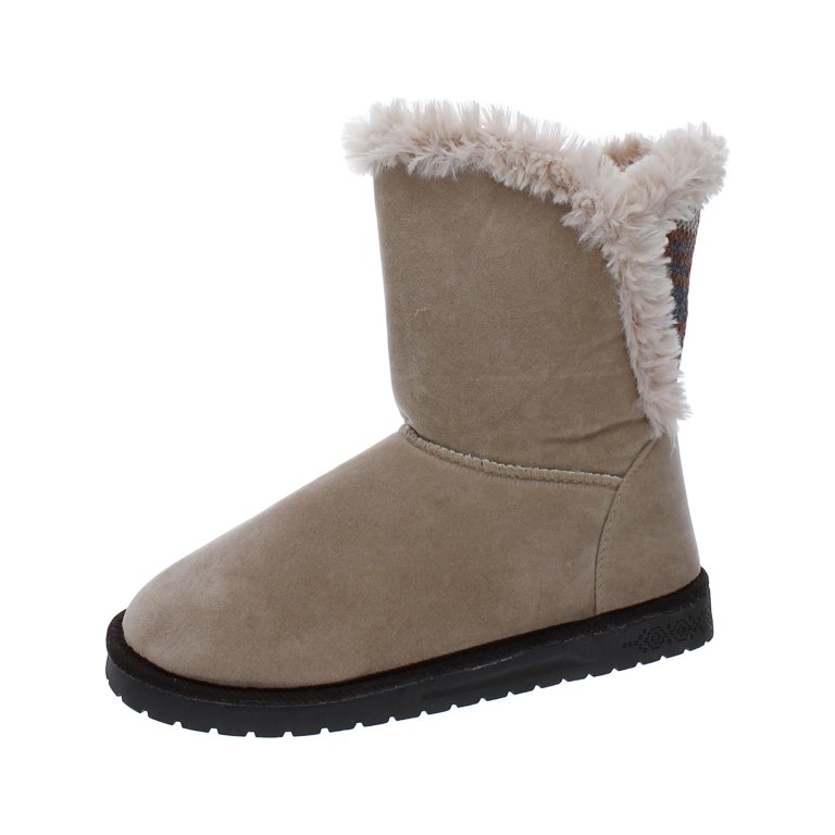 Muk Luks Womens Faux Shearling Knit Winter & Snow Boots - Walmart.com