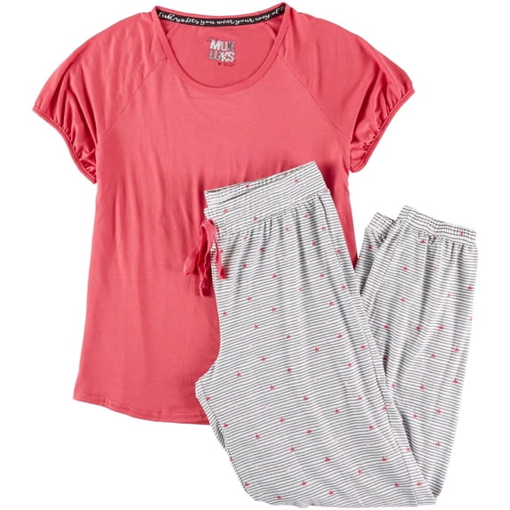 Muk Luks Womens Stars & Stripes Pajama Jogger Set Medium Stripe multi