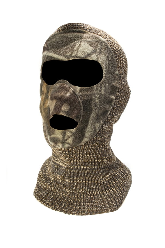 Muk Luks Youth Knit and Fleece Patented Mask for Hunting and Cold Weather, Adventure Grey