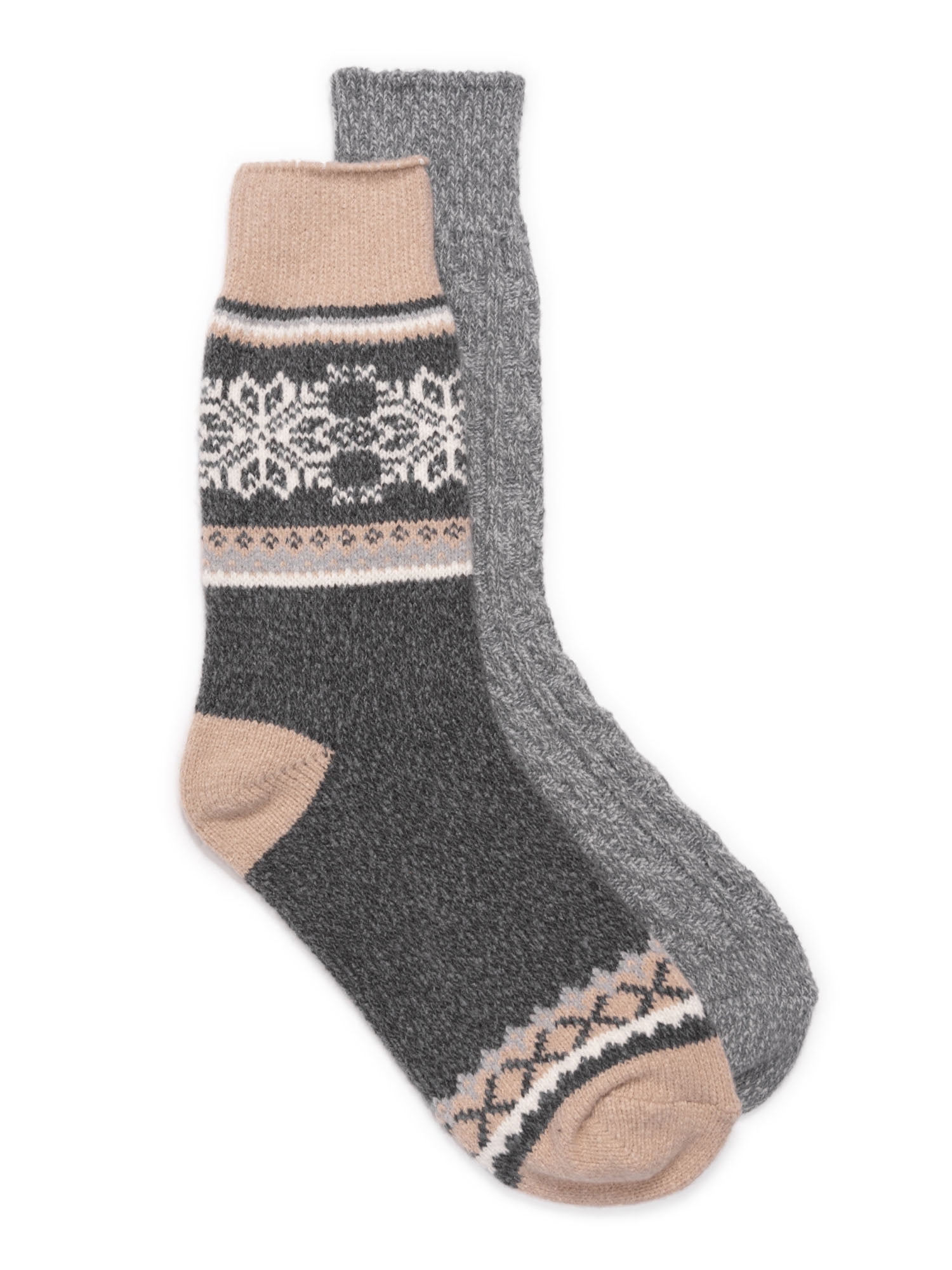 MukLuks Women's Crew Socks, 2Pairs
