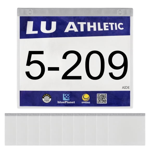 Muka 10 Pack Running Bib Holder Race Number Display Board Sheets for Runner, Clear Vinyl Marathon Bib Medal Sleeves
