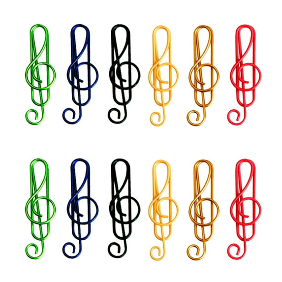Muka 100 PCS Lyric Shaped Paper Clips, Music Notes Paper Clips, Cute Paper Clips for Notebook Vinyl Coated Paperclips for Document Organizing, 1 1/2"L x 3/5"W