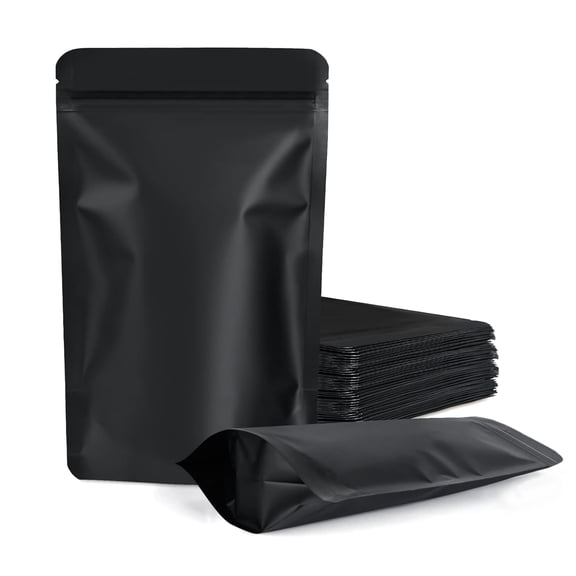 Muka 100 Pcs Resealable Stand Up Pouch Bags, 7.9" x 11.8" Smell Proof Pouch, Foil Pouch for Package, Storage