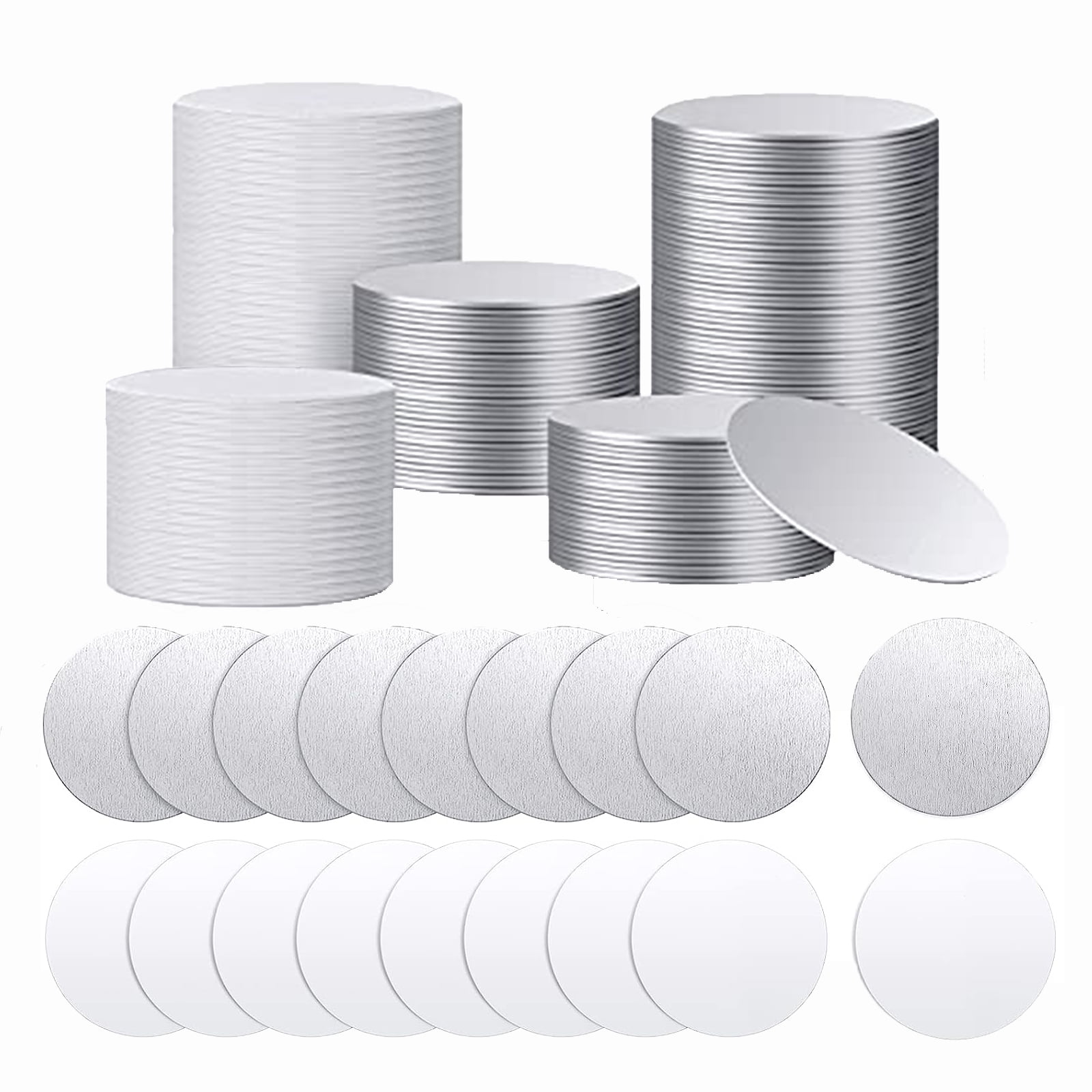 Muka 100Pcs 1.5 Inch Round Sublimation Blank Aluminum Sheets, Aluminum Board Heat Transfer for Breastpin, Retractable Badge Holder, Photo Tray, Collapsible Phone Holders