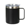 thumbnail image 1 of Muka 12 Ounce Insulated Coffee Mug With Lid, Stainless Steel Cup for Camping Office Home-Black, 1 of 7