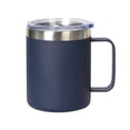 thumbnail image 1 of Muka 12 Ounce Insulated Coffee Mug With Lid, Stainless Steel Cup for Camping Office Home-Navy Blue, 1 of 7