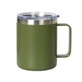 thumbnail image 1 of Muka 12 Ounce Insulated Coffee Mug With Lid, Stainless Steel Cup for Camping Office Home-Olive Green, 1 of 7