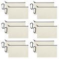 thumbnail image 1 of Muka 12 Pack Natural Canvas Purse with Black Zipper & Metal Clip, 7-3/4 x 4-1/2 Inches Pencil Case, 1 of 7