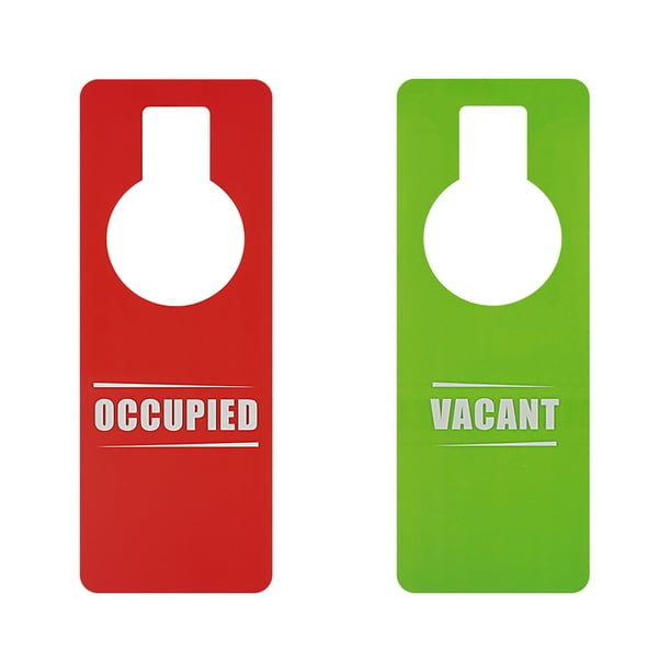 Muka 2 Pcs Vacant Occupied Sign Plastic Double Sided Door Knob