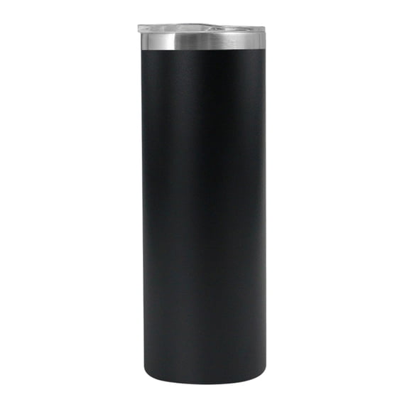 Muka 20 oz. Stainless Steel Skinny Tumbler, Powder Coated Straight Tumbler-Black