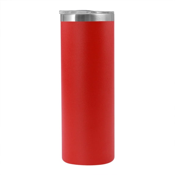 Muka 20 oz. Stainless Steel Skinny Tumbler, Powder Coated Straight Tumbler-Red