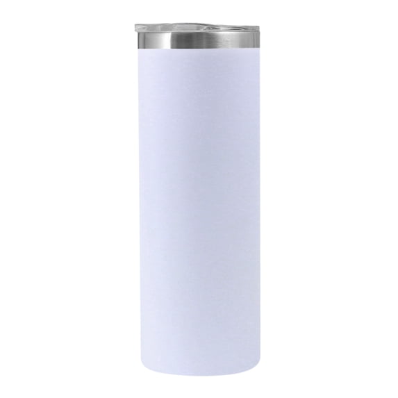 Muka 20 oz. Stainless Steel Skinny Tumbler, Powder Coated Straight Tumbler-White