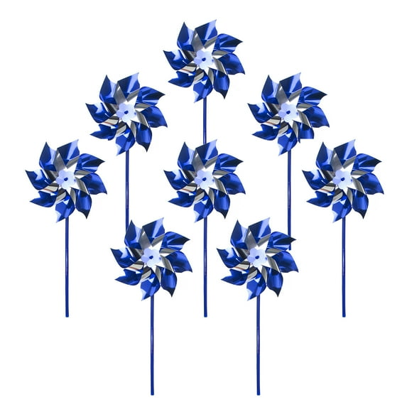 Muka 25 Pack 7 Inch Blue Mylar Pinwheel, No Excuse For Child Abuse Mylar Pinwheel
