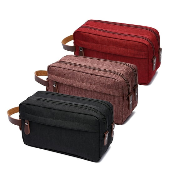 Muka 3 PACK Travel Toiletry Bags, Handy Cosmetic Bag, Canvas Shaving Bag-COMBO2