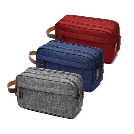 Muka 3 PACK Travel Toiletry Bags, Handy Cosmetic Bag, Canvas Shaving Bag-COMBO3