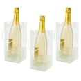 thumbnail image 1 of Muka 3 Pcs PVC Wine Bag with Handle, Collapsible Wine Cooler Ice Bag for Party, Champagne, Wine-Clear, 1 of 7