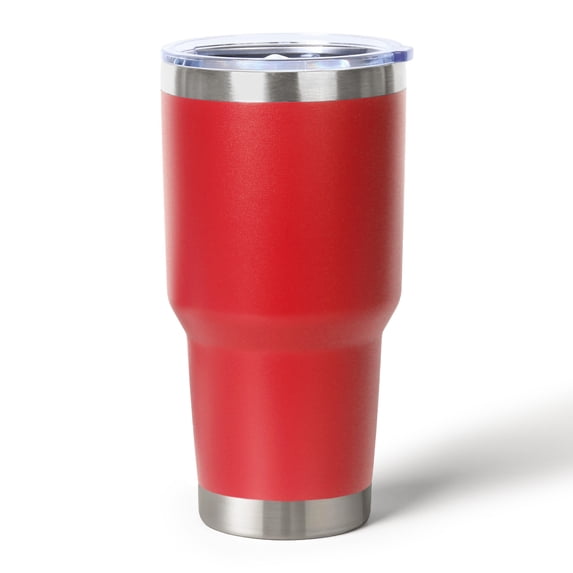 Muka 30 Oz. Stainless Steel Tumbler, Durable Powder Coated Insulated Travel Cup-Red