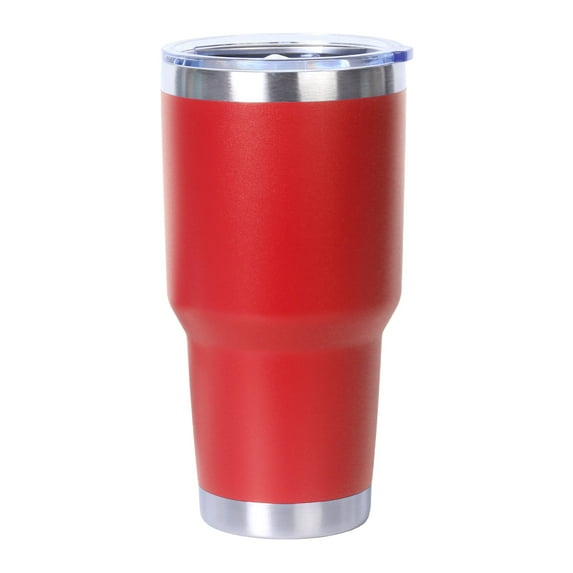 Muka 30 Ounce Stainless Steel Tumbler with Lid, Double Wall Vacuum Insulated Travel Tumbler, Powder Coated-Red