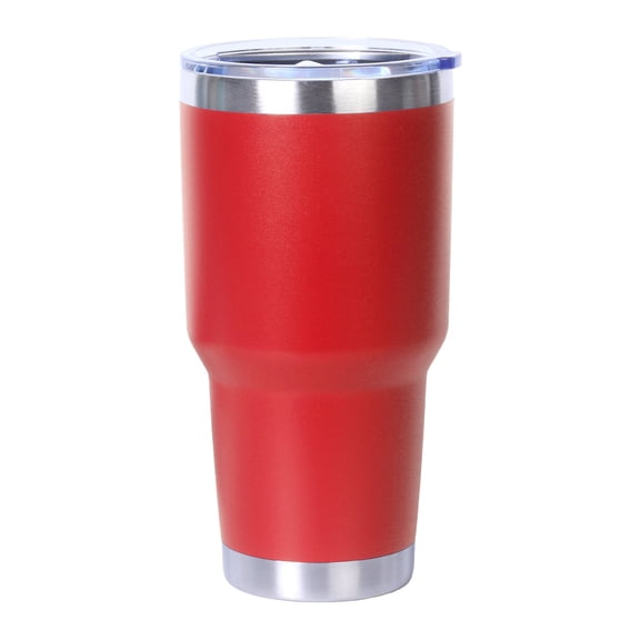 Muka 30 Ounce Stainless Steel Tumbler with Lid, Double Wall Vacuum Insulated Travel Tumbler, Powder Coated-Red