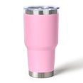 thumbnail image 1 of Muka 30 Oz. Stainless Steel Tumbler, Durable Powder Coated Insulated Travel Cup-Pink, 1 of 7