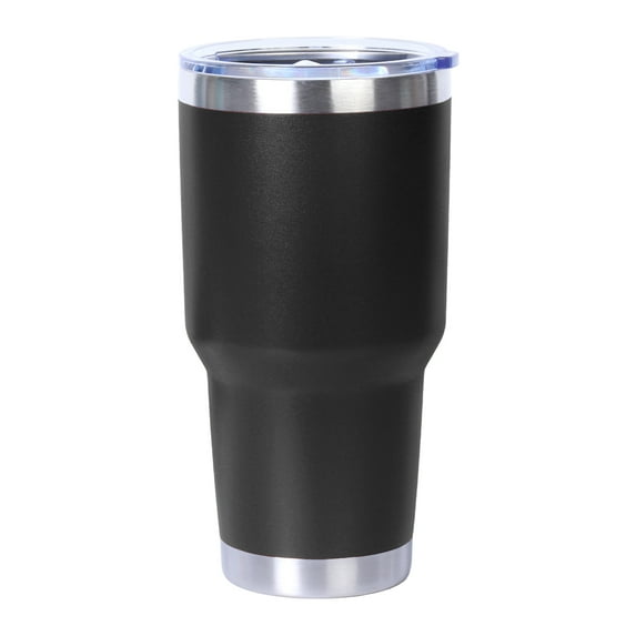 Muka 30 oz. Stainless Steel Tumbler, Durable Powder Coated Insulated Travel Cup-Black