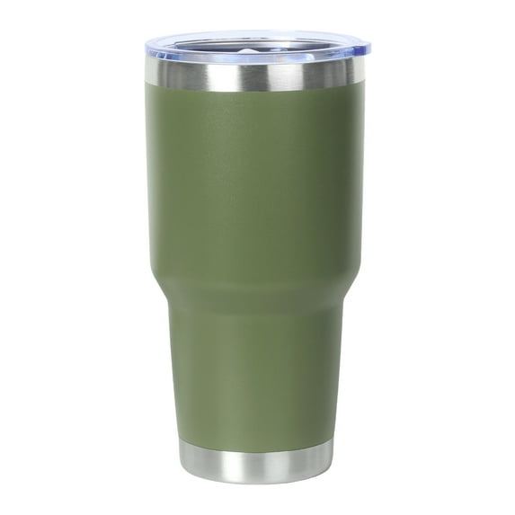 Muka 30 oz. Stainless Steel Tumbler, Durable Powder Coated Insulated Travel Cup-Olive Green