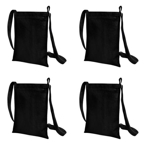 Muka 4 Pack Black Hobo Crossbody Handbags for Women, Small Canvas Shoulder Bags