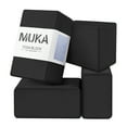 thumbnail image 1 of Muka 4 Pack Black Yoga Blocks 4x6x10 Inch, High Density EVA Foam Yoga Brick for Meditation, Pilates, 1 of 8