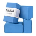 thumbnail image 1 of Muka 4 Pack Blue Yoga Blocks 4x6x10 Inch, Soft Non-Slip Surface EVA Foam Yoga Brick for Meditation, 1 of 8