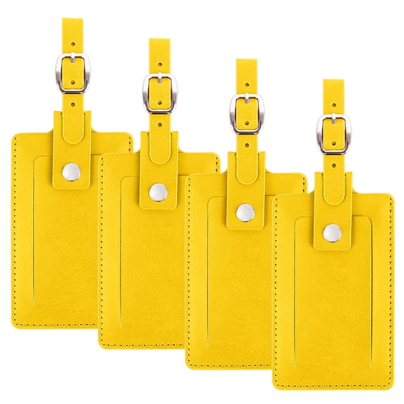 Muka 4 Pack Leather Luggage Tags for Suitcases Travel Tags, Privacy Protection Bag Tags Travel Essentials