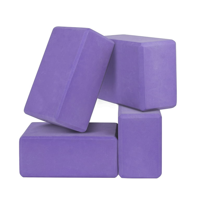 Muka 4 Pack Yoga Blocks 4x6x9 inch Soft Non Slip Surface EVA Foam Yoga Brick for Pilates Purple Size One Size