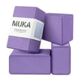 thumbnail image 1 of Muka 4 Pack Yoga Blocks 4x6x9 Inch, Soft Non-Slip Surface EVA Foam Yoga Brick for Pilates - Purple, 1 of 8