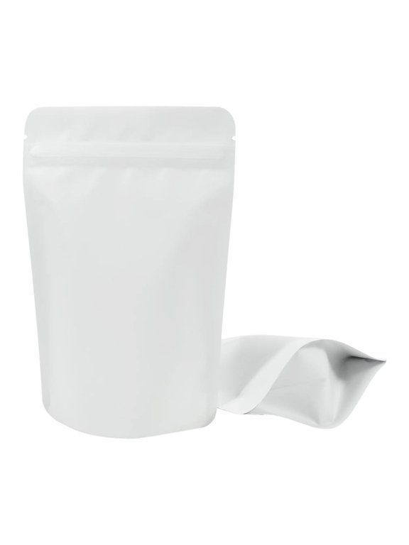 50 PCS White Kraft Aluminum Stand Up Pouch, 5" x 7.25" Resealable Food Bags for Small Business and Home Use