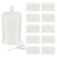 thumbnail image 1 of Muka 50 Pcs White Plastic Liquid Pouch, Reclosable Spout pouch with funnel, Liquor Flasks for Wine, Milk, Juice Package (3.25 OZ, 100 ML), 1 of 5