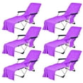 thumbnail image 1 of Muka 6 PCS Microfiber Terry Cloth Beach Pool Lounge Chair Cover Convenient Pocket, 29" x 83"-Purple, 1 of 5
