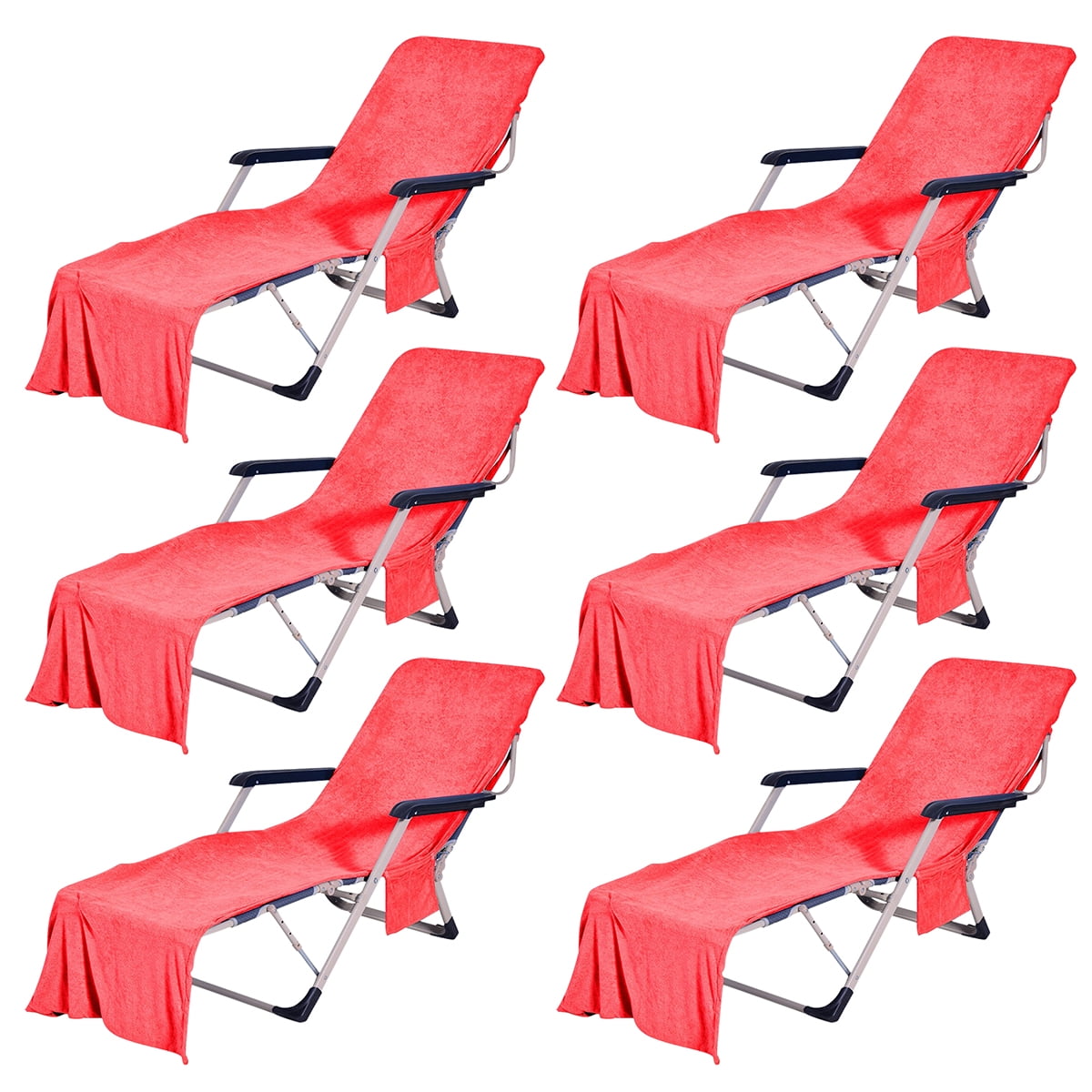 Muka 6 PCS Microfiber Terry Cloth Beach Pool Lounge Chair Cover... Muka 6 PCS Microfiber Terry Cloth Beach Pool Lounge Chair Cover...