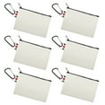 thumbnail image 1 of Muka 6 Pack Cotton Canvas Bag with Carabiner 6 x 4 Inches Id Holder Natural Zipper Bag, 1 of 4