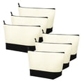 thumbnail image 1 of Muka 6 Pack Two Tone Linen Makeup Bag, Blank DIY Craft Bag, 9 x 5-1/2 x 3-1/2 Inch, 1 of 7