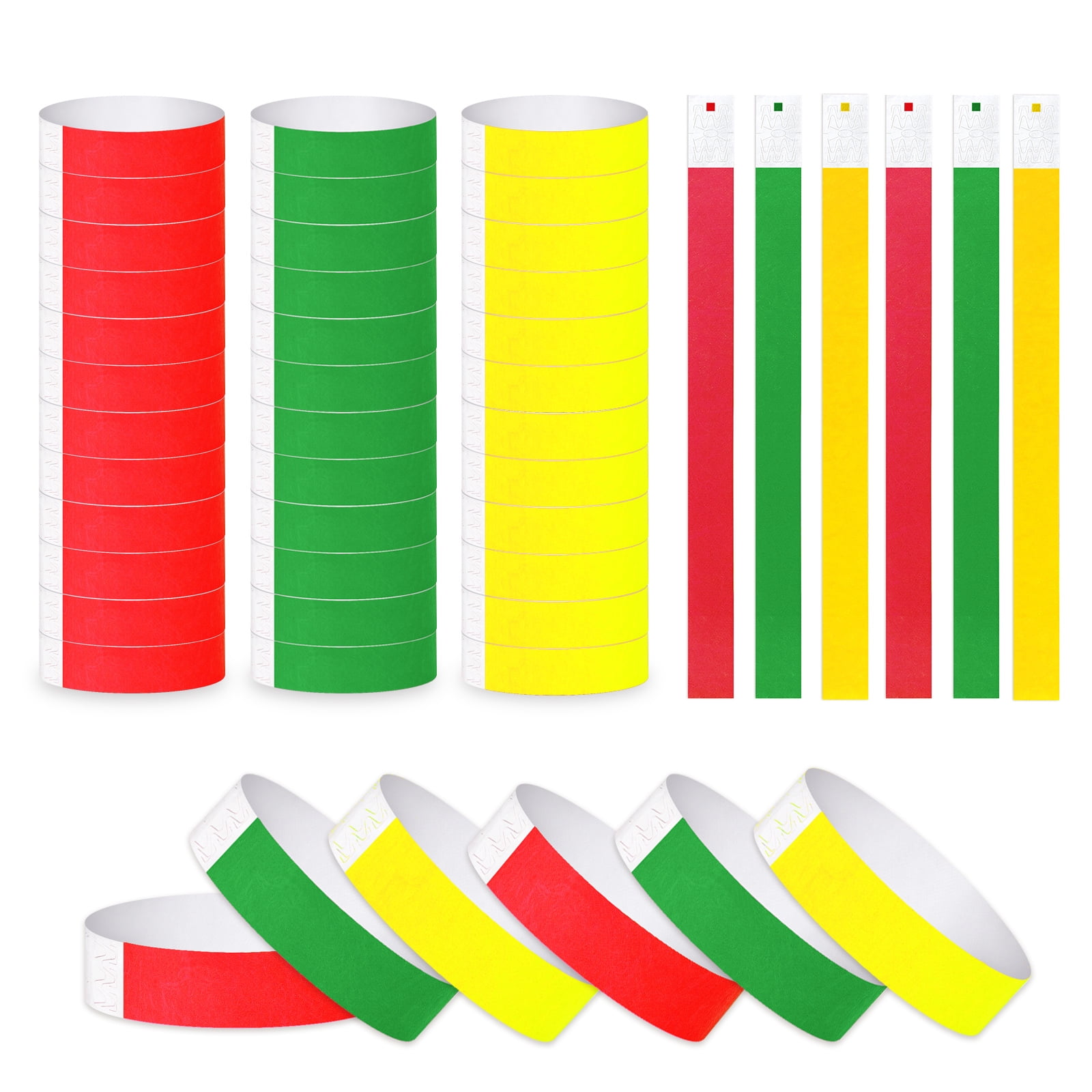 Muka 600 Pcs Paper Wristbands for Events, Social Distancing Colored 3/4