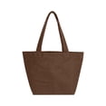 thumbnail image 1 of Muka Colored Mini Canvas Tote Bag, Handheld Grocery Shopping Bag-Coffee, 1 of 7