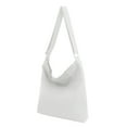thumbnail image 1 of Muka Canvas Shoulder Bag with Zipper, White Hobo Crossbody Handbag Casual Tote, 1 of 8