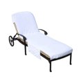thumbnail image 1 of Muka Cotton Beach Pool Lounge Chair Cover Terry Bath Towel with Side Pockets, 29" x 85"-White, 1 of 8