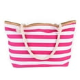 thumbnail image 1 of Muka Extra Large Stripe Canvas Beach Bag with Cotton Rope Handles, 1 of 8