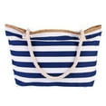 thumbnail image 1 of Muka Extra Large Stripe Canvas Beach Bag with Cotton Rope Handles, 1 of 8