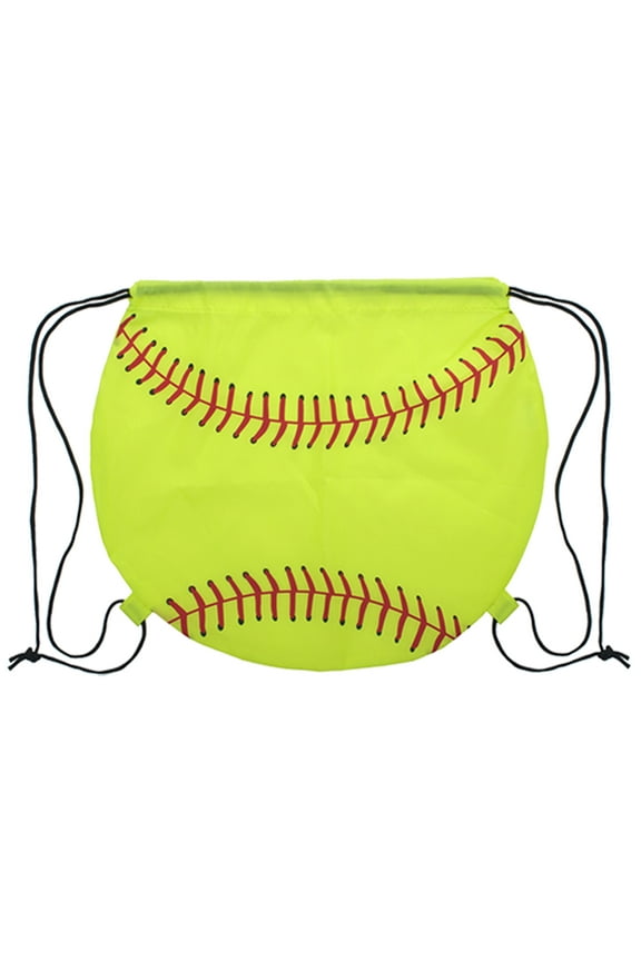 Football/Basketball/Softball Sports Favors Drawstring Backpack Cinch Bag Sack Pack for Gym Travel School-Softball